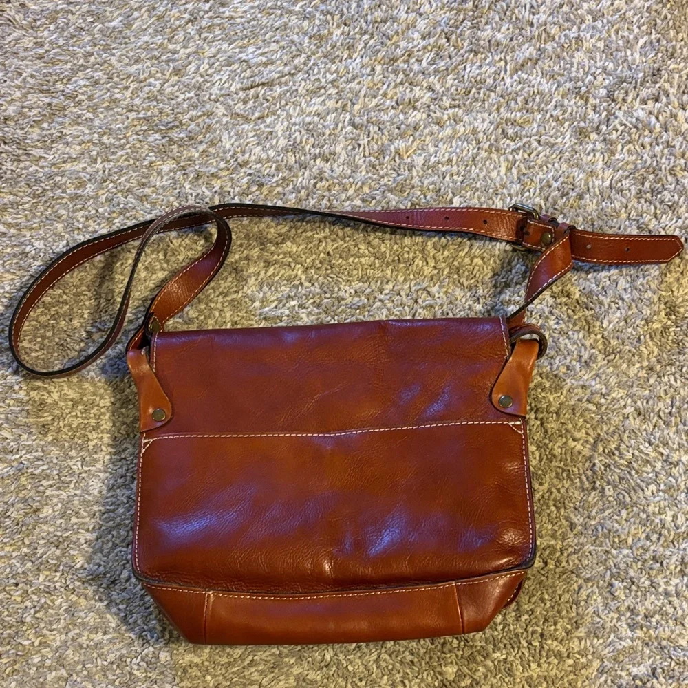 Patricia Nash Cognac Leather Satchel - Picture 4 of 7